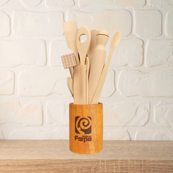 Producto - Set Utensilios 10 piezas palo blanco Ferpa