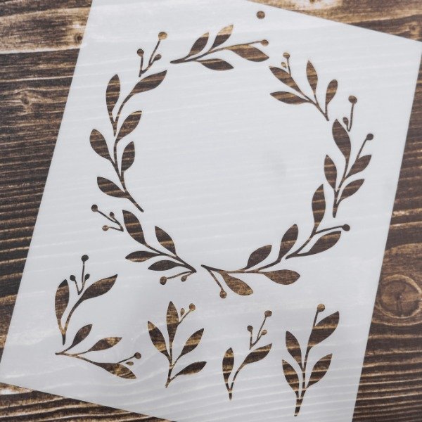Producto - STENCIL H - CORONA DE HOJAS