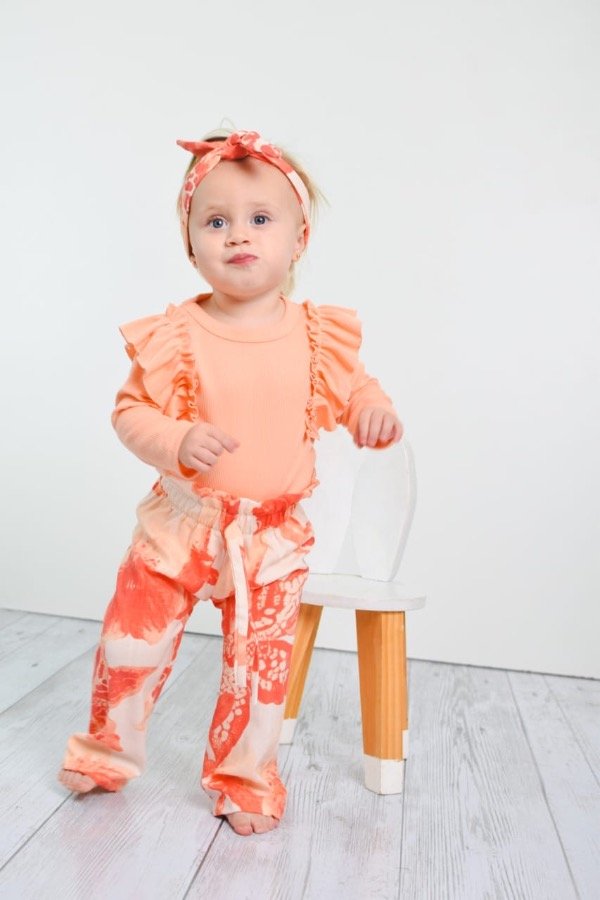 Producto - CONJUNTO ISABELLA NARANJA (VINCHA + BODY + PALAZO)