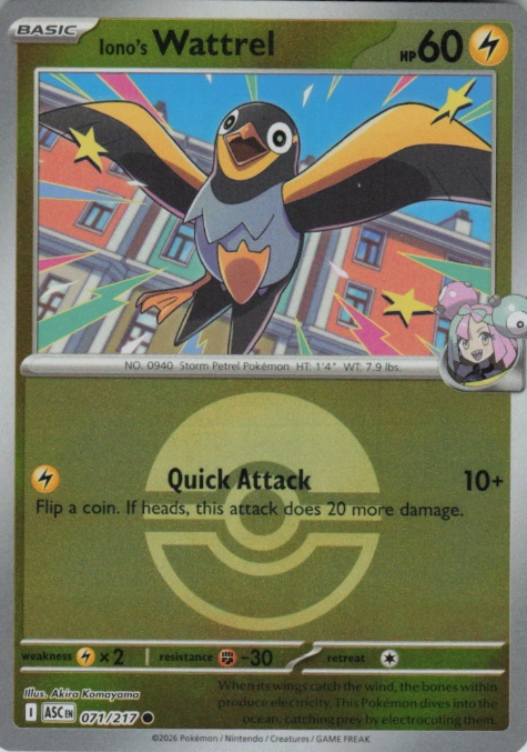 Producto - Iono's Wattrel (071/217) (Poke Ball) [Mega Evolution: Ascended Heroes]