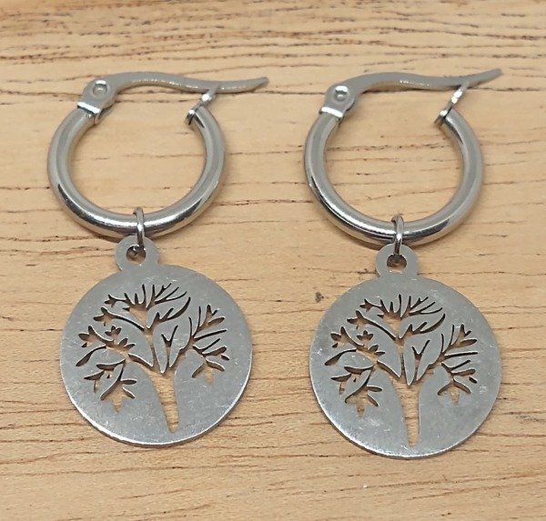 Producto - Aros VIDA argolla + dije arbol vida