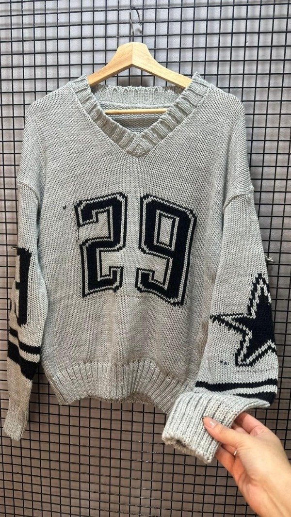 Producto - Sweater Knit Varsity Premium 29 gris