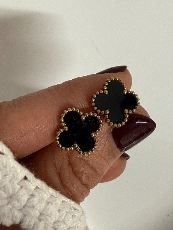 Producto - AD410 Aros Van Cleef acero dorado color negro