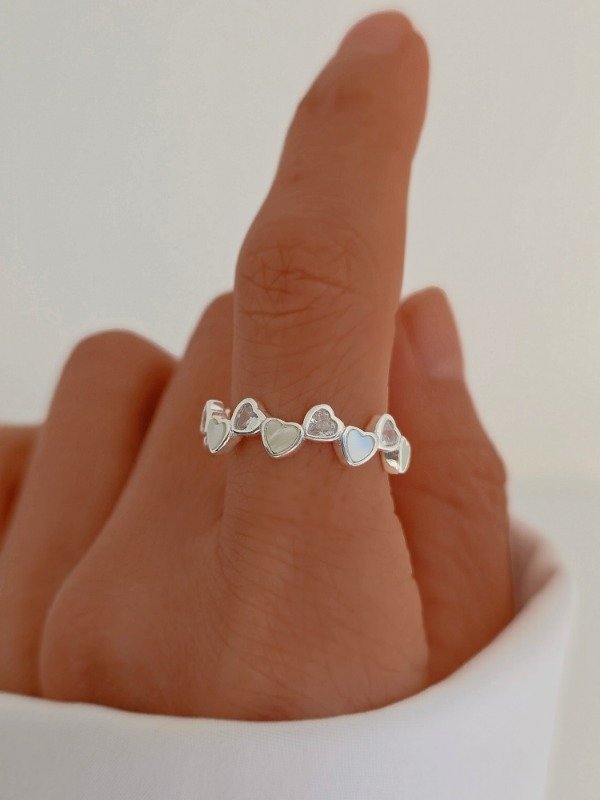 Producto - Anillo Corazones Nacarados Lía