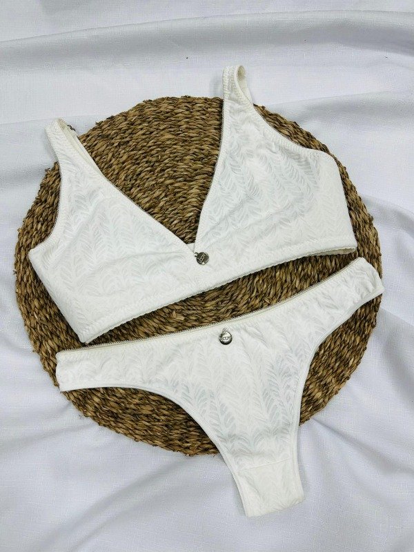 Producto - Art 5372 - LODY- Conjunto Triángulo Microfibra Jacquard con Colaless IVORY