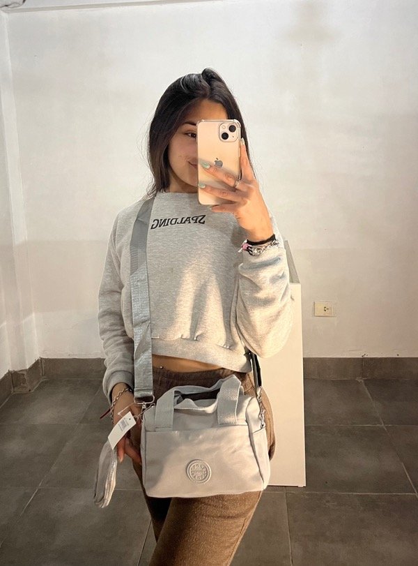 Producto - Bandolera con mini bag gris