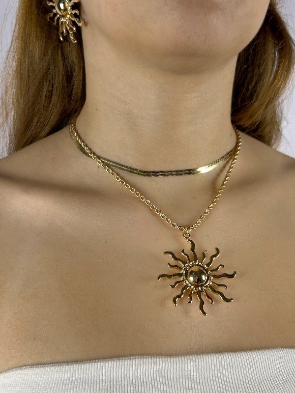 Producto - CADENA DOBLE DORADA SOL 8861