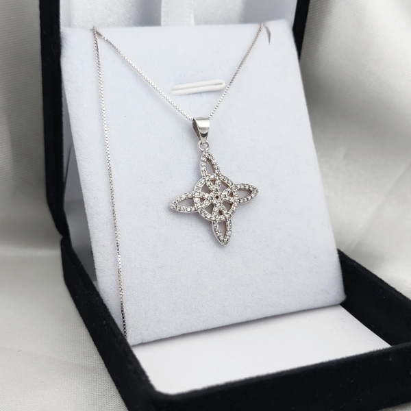 Producto - Dije Nudo de Bruja Plata 925 con Circones Engastados - 2