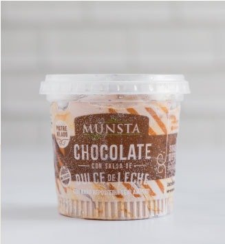 Producto - Postre Helado Chocolate con Dulce de Leche SIN AZÚCAR Munsta 130gr