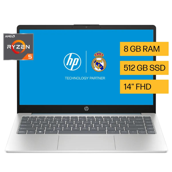 Producto - NOTEBOOK HP 14-EM0027LA RYZEN 5 7520U 8GB 512GB 14 FHD W11H