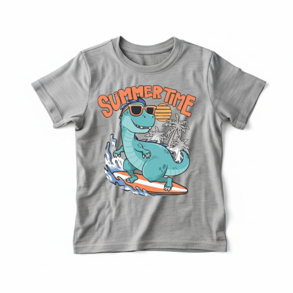 Producto - Remera Infantil Dino Summertime Surfeando
