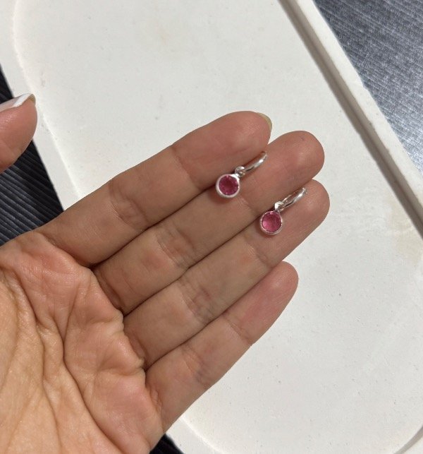 Producto - Argollitas cubic rosa