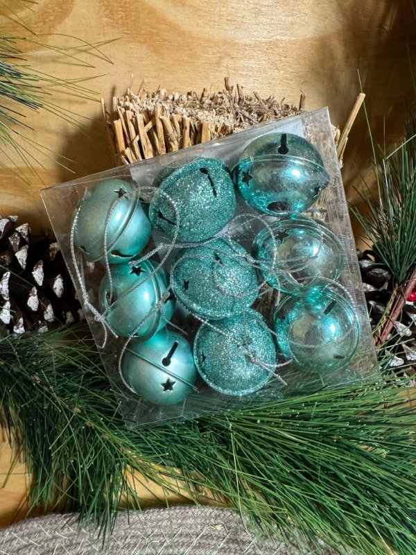Producto - Set x 9 Cascabeles Aqua 4cm (Efectivo: 9.200)
