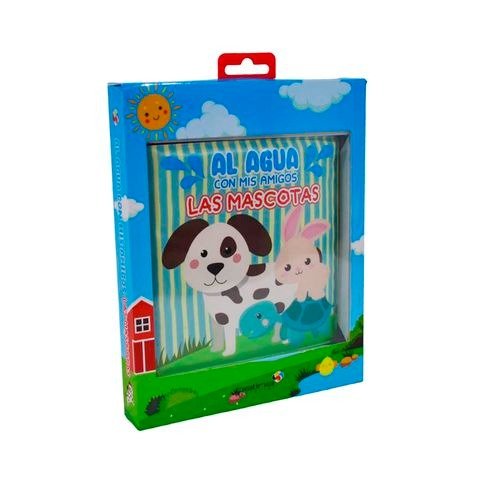 Producto - LIBRO DE BAÑO AL AGUA CON MIS AMIGOS: LAS MASCOTAS EN CAJA 17.5X22CM