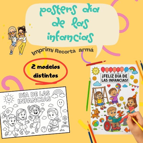 Producto - PÓSTER PARA COLOREAR. DÍA DE LAS INFANCIAS