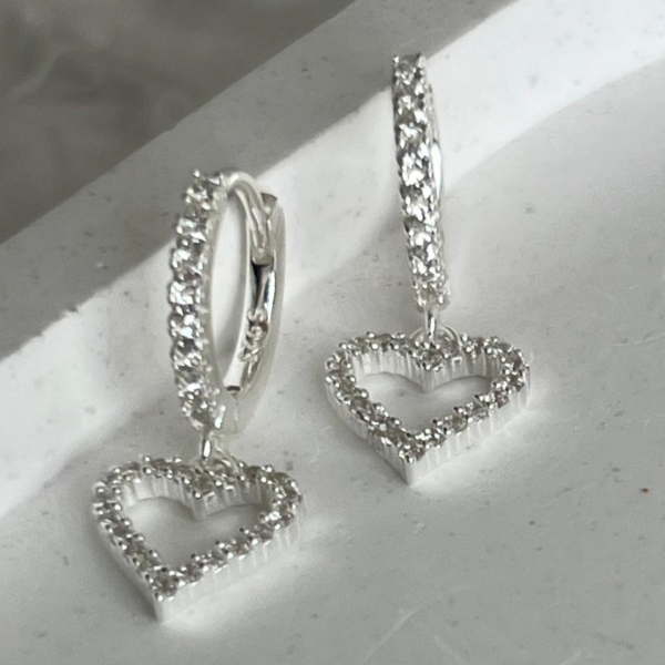 Producto - Argollas Love heart Corazón con cubic