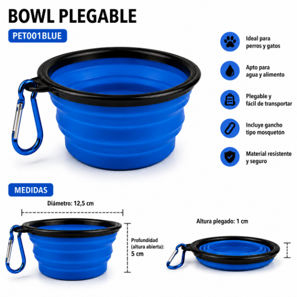 Producto - Comedero Bebedero Plegable Oregon Para Mascotas Con Gancho - 3
