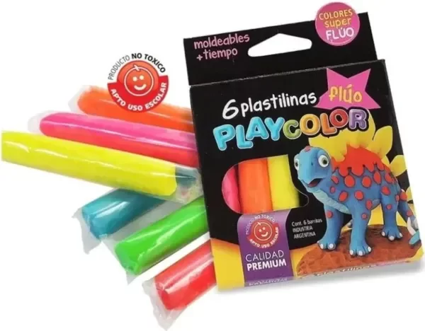 Producto - PLASTILINA PLAYCOLOR FLUO x6u.