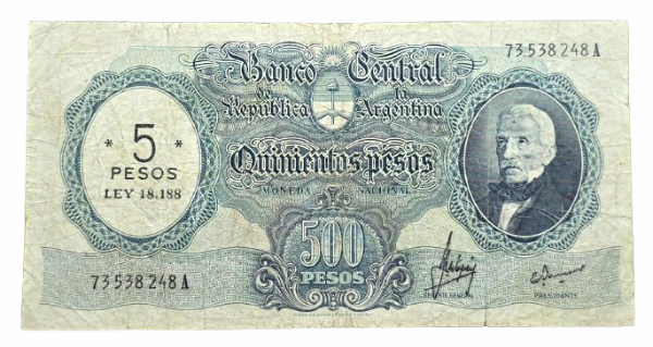 Producto - 500 Pesos M.N. Resellado a 5 Pesos Ley (Mastropierro-Ianella) Bott.2207 F