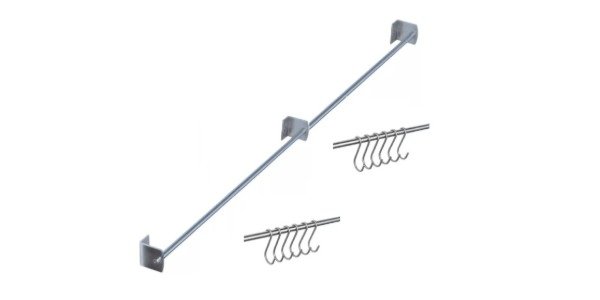 Producto - Barral de cocina de 1,20 m + 12 ganchos