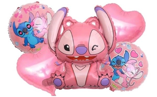 Producto - Set de 5 globos Stitch Rosa