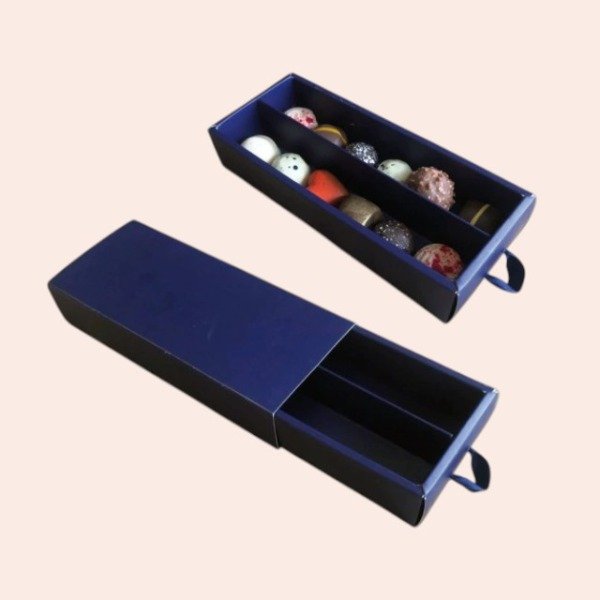 Producto - CAJA BOMBONES TIPO FOSFORERA - 3 Piezas con Divisor- AZUL