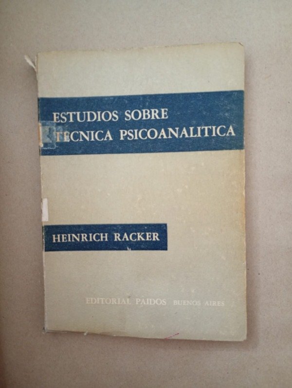 Producto - Estudios sobre técnica psicoanalítica - Heinrich Racker - Paidós 1970