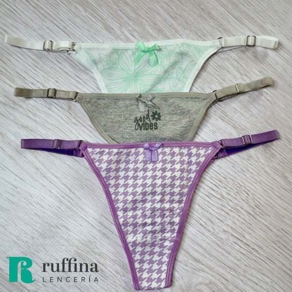 Producto - Pack x3 colaless regulables de algodón VINTAGE - Art. 4473