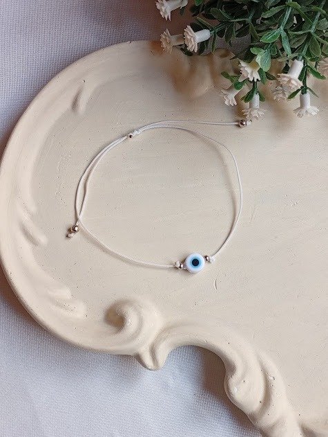 Producto - Pulsera blanca ojo turco blanco - 1