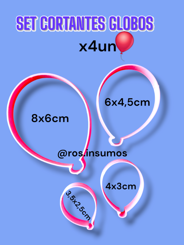 Producto - SET DE CORTANTES GLOBOS x4un