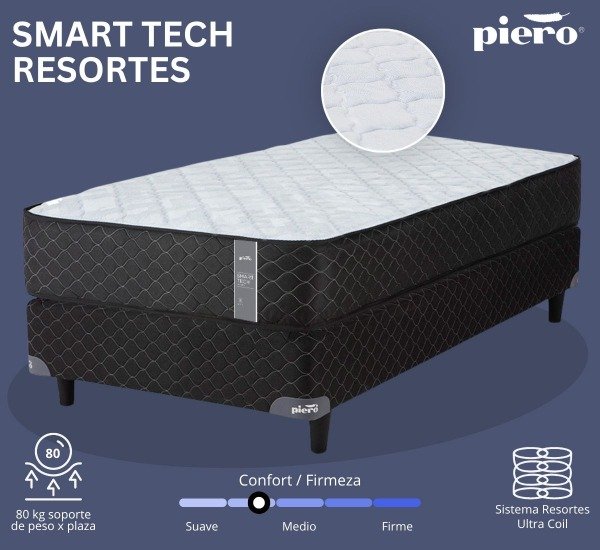Producto - Sommier y Colchón Piero Smart Tech Resortes 190x80 - 10
