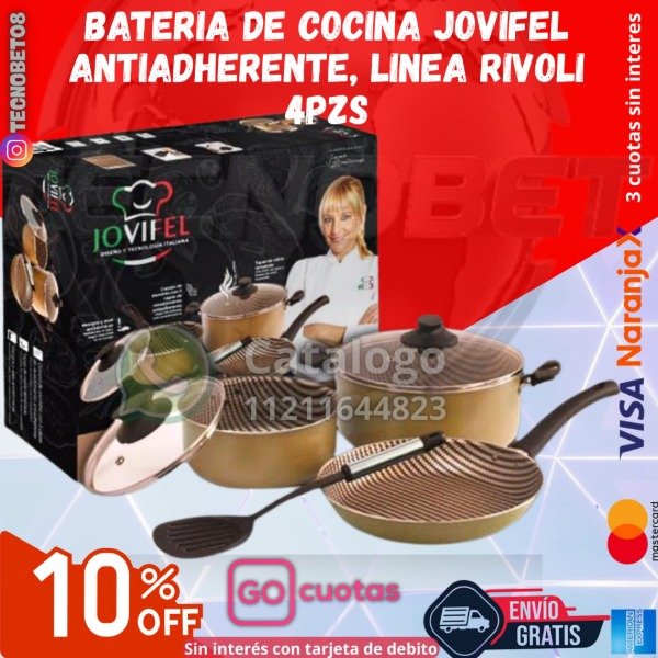 Producto - BATERÍA DE COCINA ANTIADHERENTE JOVIFEL LÍNEA CÓRCEGA  X 4PIEZAS