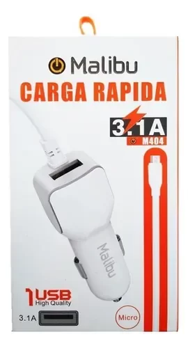 Producto - Cargador para auto Malibu 3.1A