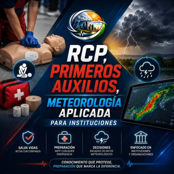 Producto - RCP, Primeros Auxilios y Meteorología Aplicada para instituciones (Presencial)