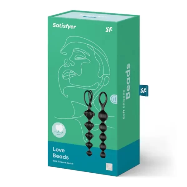 Producto - Love Beads Par de Rosarios anales negros  - Satifyer