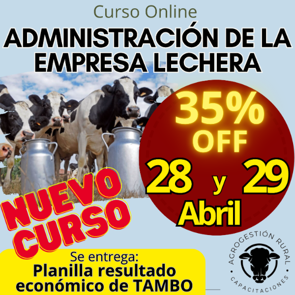 Producto - Curso Online: Administración de la empresa lechera (tambo)