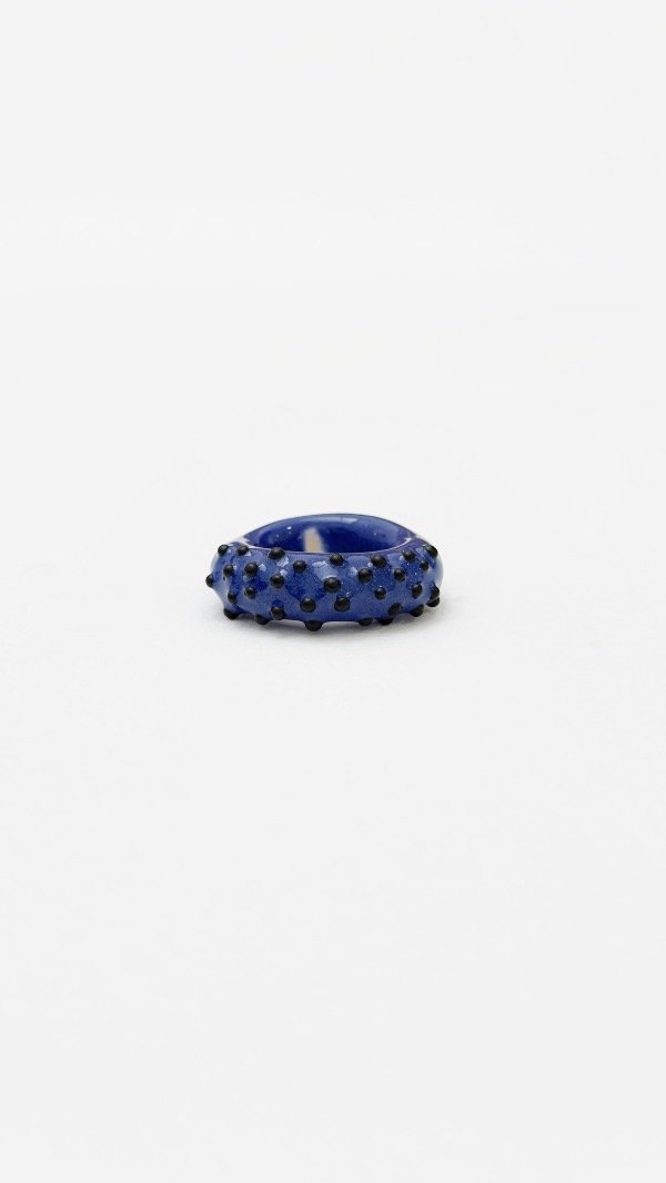 Producto - Anillo azul textura negra mate - 1