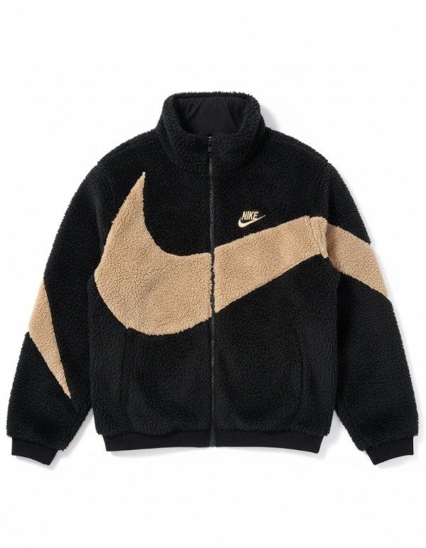 Producto - NIKE SHERPA JACKET BIG LOGO FULL BLACK