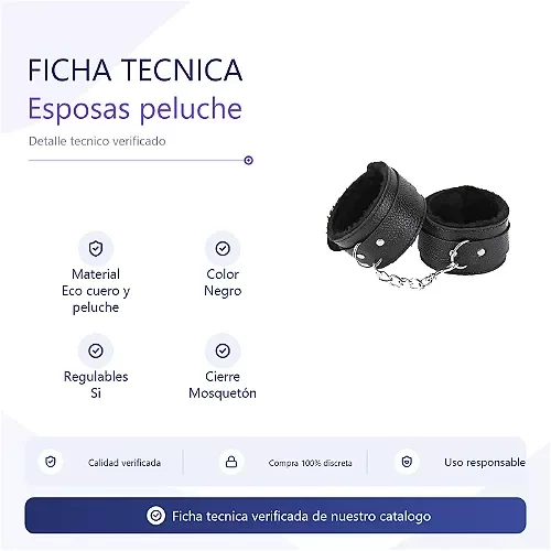 Producto - Esposas Peluche Suave Importadas Negro - 2
