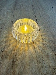 Producto - Porta Vela + Vela Led Bajo 6x3.5cm 6636