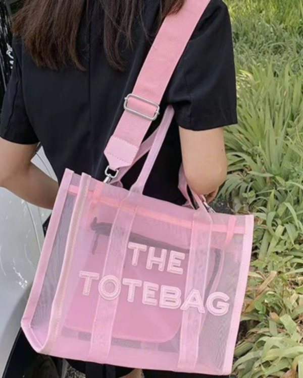 Producto - Tote Bags playera - Rosa transparente