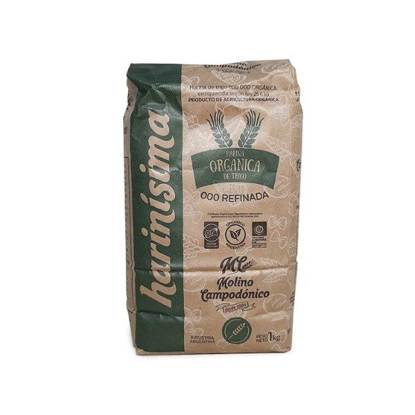 Producto - Harina Organica de Trigo 000 Refinada x 1kg HARINISIMA