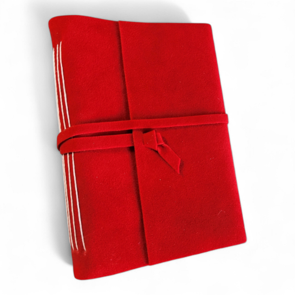 Producto - Bitácora A6 (11x15) de Gamuza Ecocuero Rojo