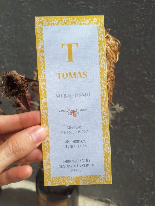 Producto - Estampita bautismo "Tomás" - 0