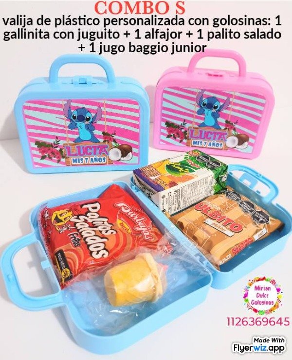 Producto - Combo s valija personalizada con golosinas Stitch 2