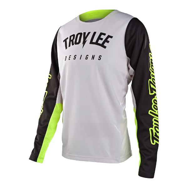 Producto - JERSEY TROY LEE DESIGNS GP PRO BLANCO-FLUOR-NEGRO MANGA LARGA NIÑO E35