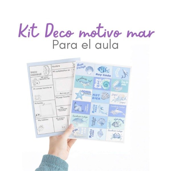 Producto - Kit decoración áulica motivo fondo del mar
