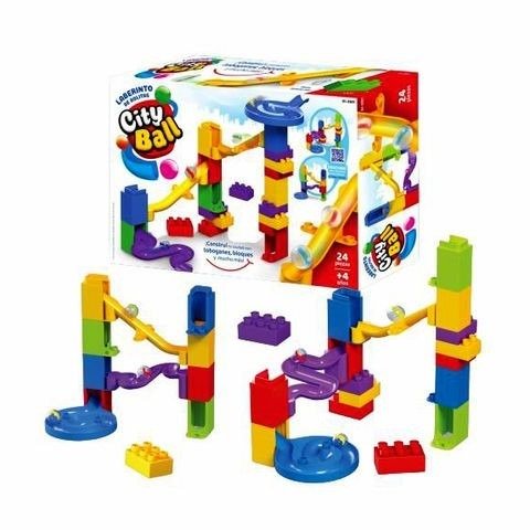 Producto - BLOQUES CITYBALL LABERINTO DE BOLITAS 24PZ 30X20