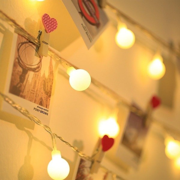 Producto - Guirnalda 28  Bolitas  5 mts blanco calido