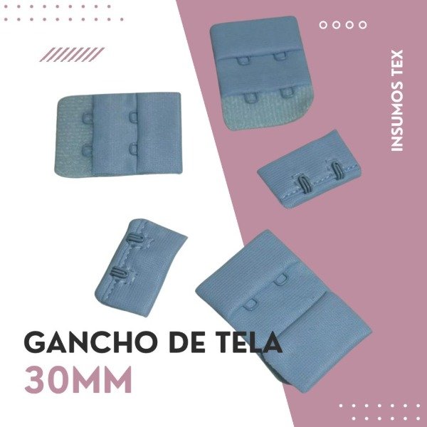 Producto - Gancho de tela celeste 30mm (por unidad)